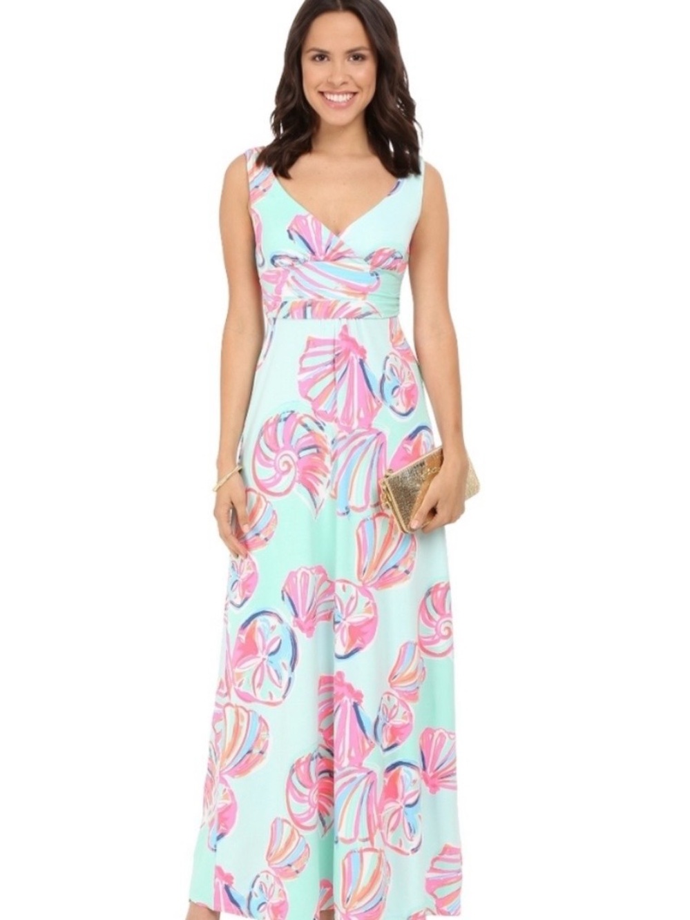 Lilly Pulitzer Sleeveless Seashell Print Maxi Dress in Minty Fresh size XS